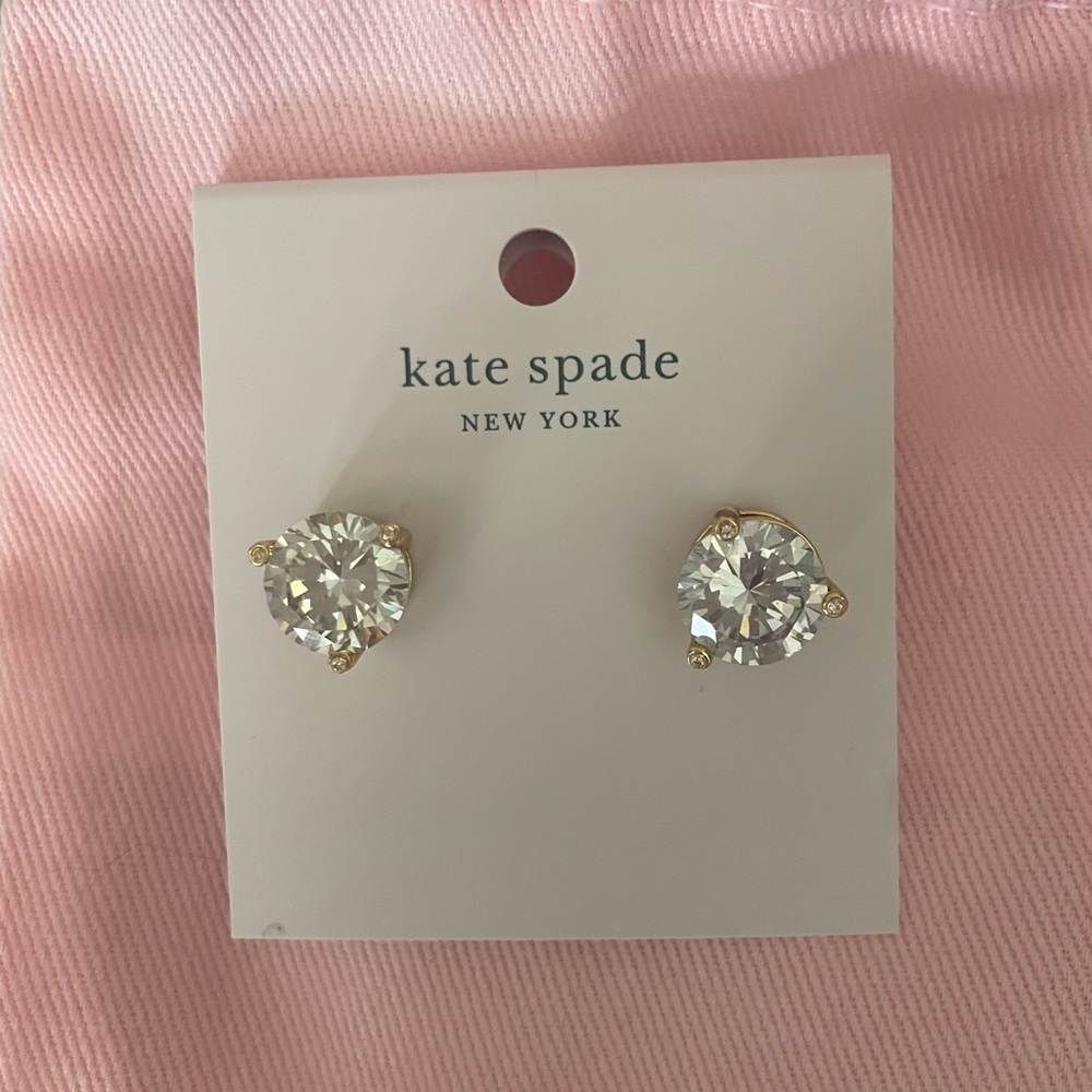 Kate Spade large sparkly stud earrings - includes Kate spade pink bag (pictured)